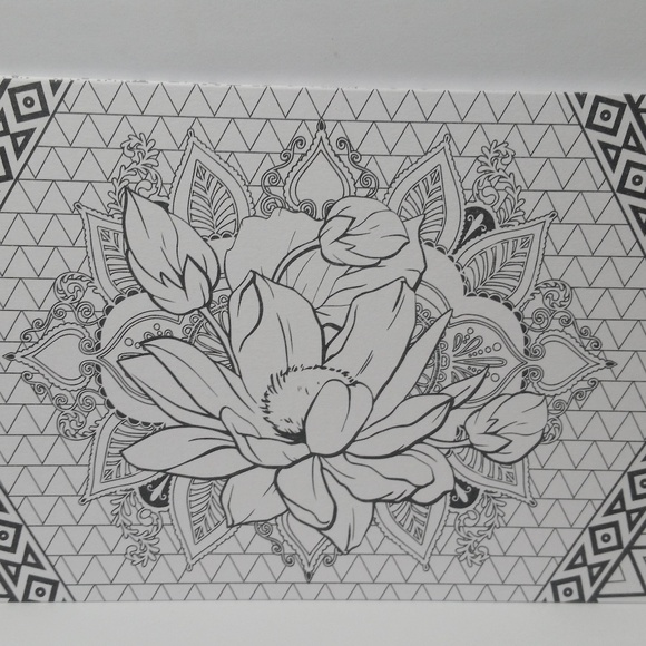 Adult Coloring Color Your Own Postcard Flowers - Picture 2 of 9